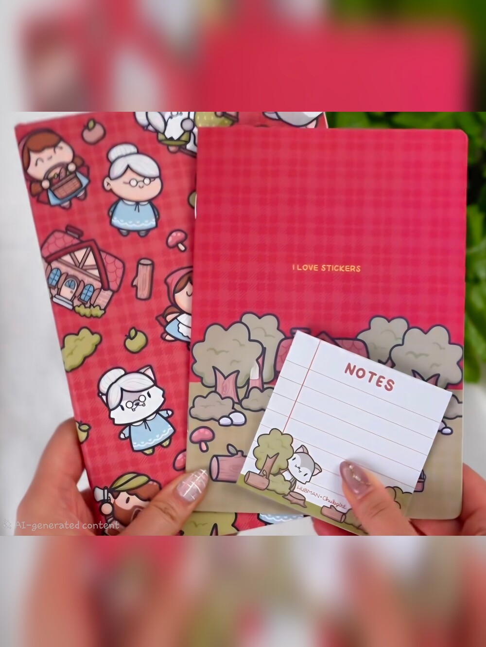 *NEW* RED RIDING HOOD Hubman & Chubgirl Sticker Notebook,Mini Journal,& Notepad